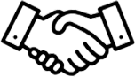 stylized graphic of a handshake
