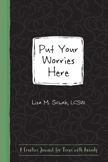 black and green cover with a white box that says Put Your Worries Here